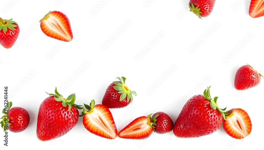 strawberry white background details realisitis strawberry white background details realisitis