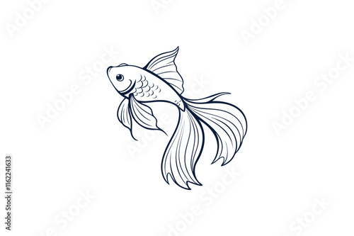 goldfish silhouette free vector illustration on white background