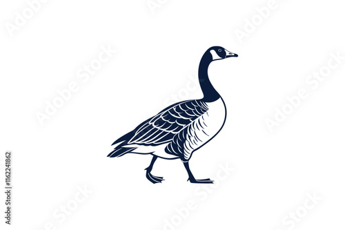 goose silhouette free vector illustration on white background