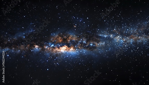 Wallpaper Mural Detailed digital rendering of the Milky Way galaxy in black space, blue glow highlighting stars, evoking the universe's vastness and beauty. Torontodigital.ca