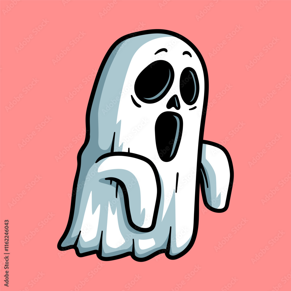 cartoon of spooky simple ghost isolated colored drawing line art style sketch classic vintage design illustration cartoon of spooky simple ghost isolated colored drawing line art style sketch classic vintage design illustration