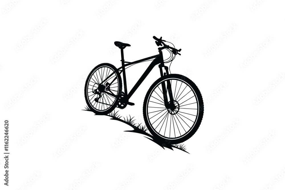 Obraz premium mountain bike silhouette vector illustration