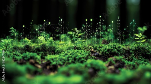 green energy eco-friendly transition. Green Technology Forest Ecosystem Data Visualization