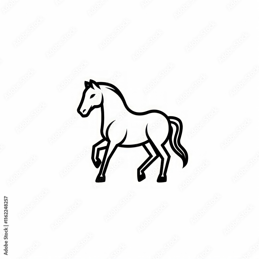 Simple line art illustration of a horse. Simple line art illustration of a horse.