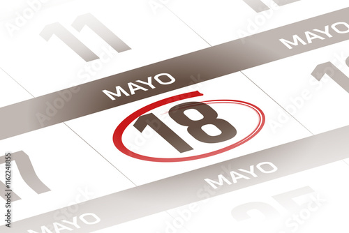 Tableau sur toile 18 de Mayo ilustracion del dia calendario Espanol