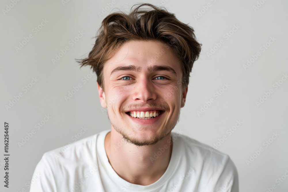 a young Caucasian teen in neat attire on a white gray background captures a blend of professionalism and casual confidence. a young Caucasian teen in neat attire on a white gray background captures a blend of professionalism and casual confidence.