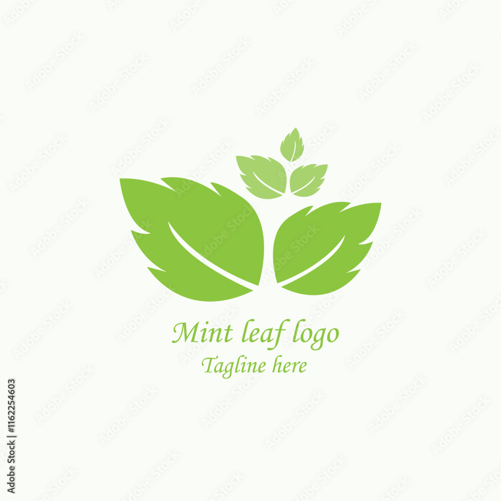 abstract mint leaf logo premium green leaf abstract mint leaf logo premium green leaf