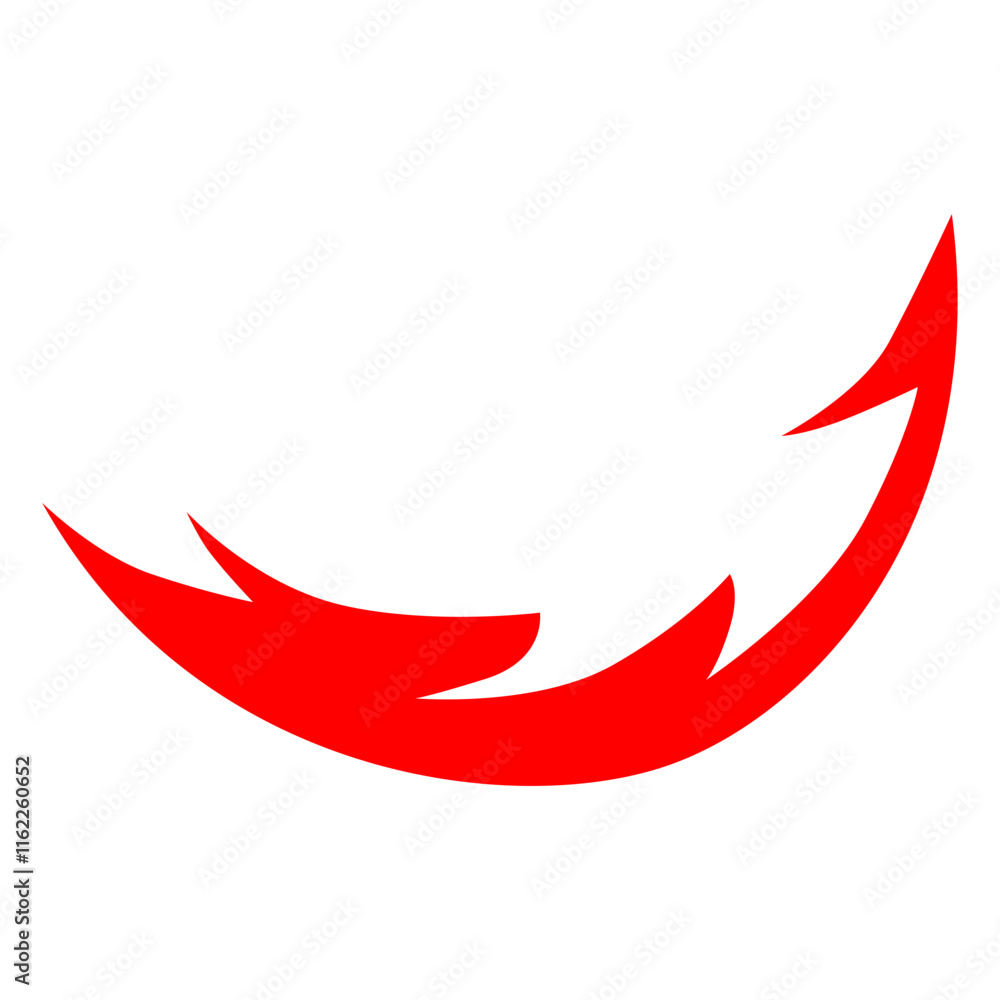 Stylized red smile graphic Stylized red smile graphic