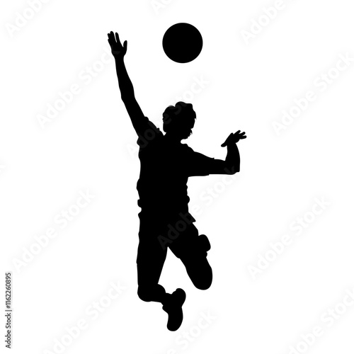 volleyball player silhouette vector design illustrator