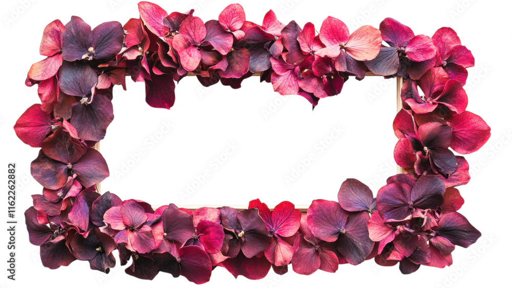Dried Flower Petal Frame, square arrangement of colorful petals on a clean white backdrop, ideal for decorative displays or art projects Dried Flower Petal Frame, square arrangement of colorful petals on a clean white backdrop, ideal for decorative displays or art projects