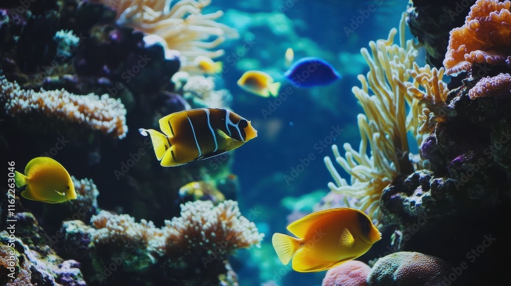 Fototapeta premium Serene Coral Reef with Vibrant Sea Creatures