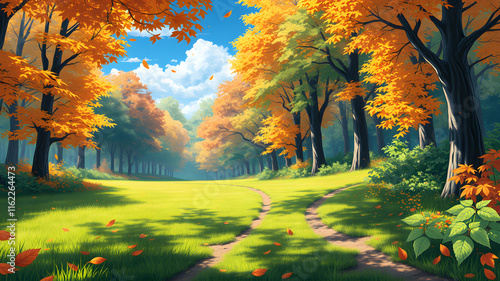 autumn landscape with trees