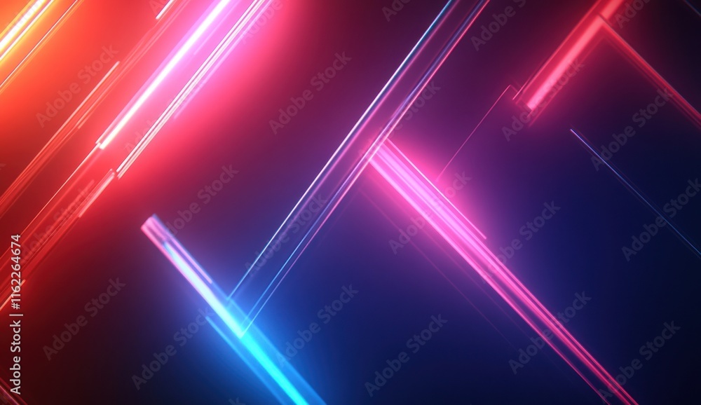 Vibrant Neon Lines Abstract Glowing Red Pink Blue Background Vibrant Neon Lines Abstract Glowing Red Pink Blue Background