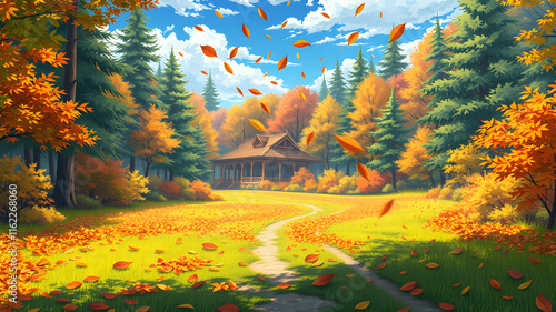 autumn landscape with trees