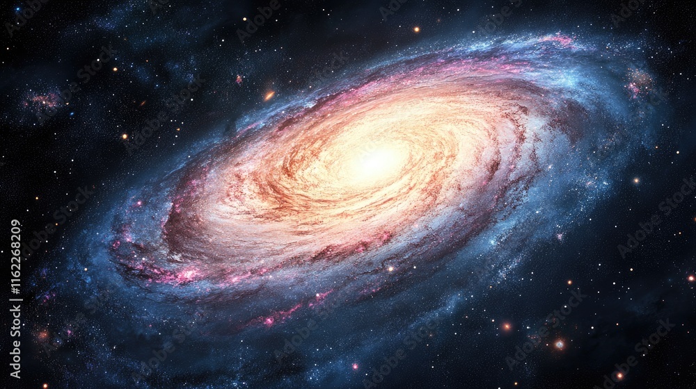 Majestic Spiral Galaxy Amidst Distant Stars Majestic Spiral Galaxy Amidst Distant Stars