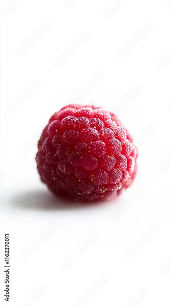 Close-up of a vibrant raspberry, a juicy and healthy summer fruit Close-up of a vibrant raspberry, a juicy and healthy summer fruit