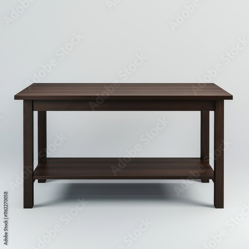 Wallpaper Mural Elegant dark wood coffee table with a sleek design and lower shelf, perfect for modern living spaces. Torontodigital.ca