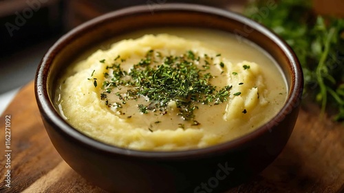 Complementary Side Dish Sauce, Buttery Mashed Turnips with Savory Herb Gravy Sauce - Comforting Side Dish