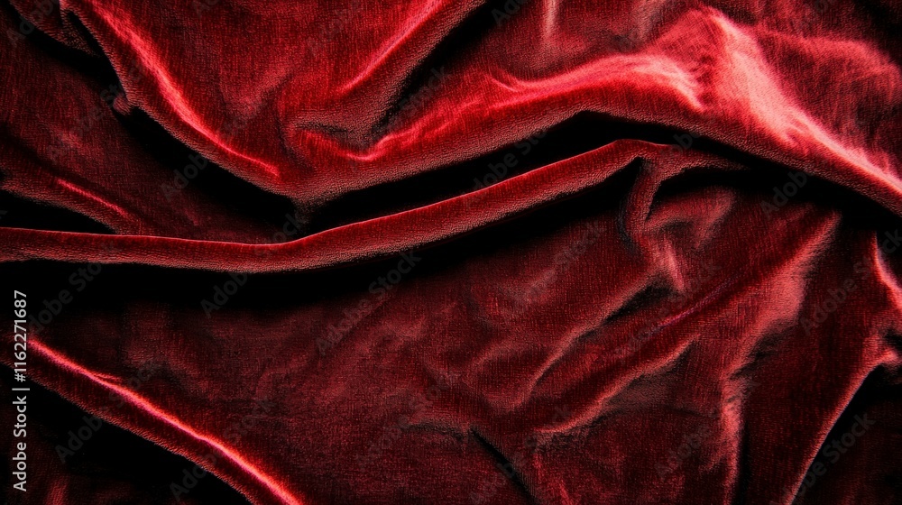 Luxurious Red Velvet Fabric Texture Draped Burgundy Maroon Romance Background Luxurious Red Velvet Fabric Texture Draped Burgundy Maroon Romance Background