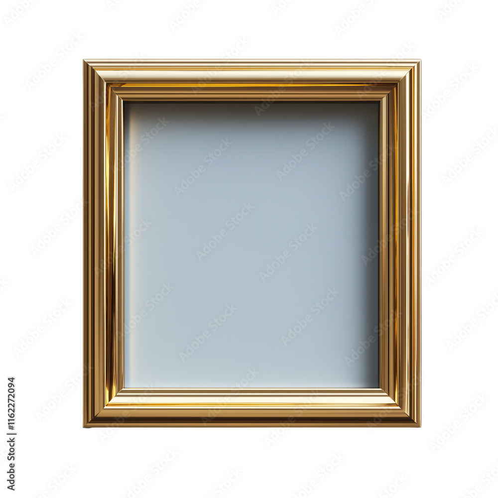 A gold framed picture with a white background A gold framed picture with a white background