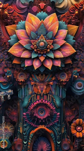 Wallpaper Mural Abstract Colorful Floral Surrealist Artwork Torontodigital.ca