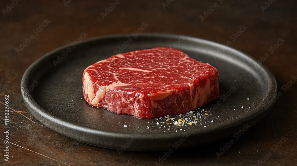 Wagyu ribeye steak presented Wagyu ribeye steak presented