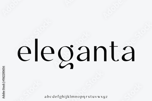 Chic and clean sans serif alphabet display font vector. Feminine minimalist typography style illustration
