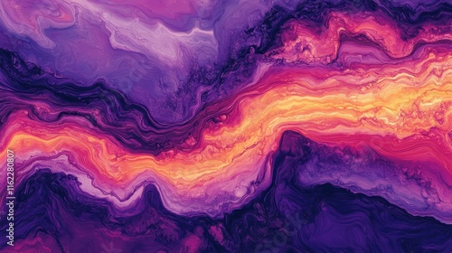 Wallpaper Mural Abstract Swirling Purple and Orange Hues Painting Torontodigital.ca