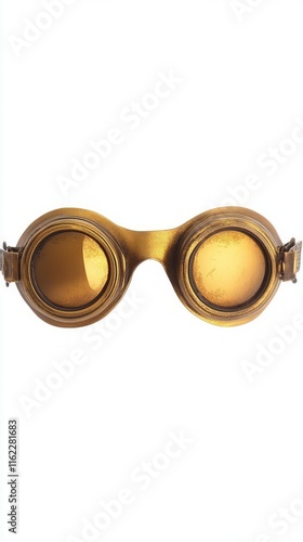 Golden Steampunk Safety Glasses - Retro Industrial Style photo