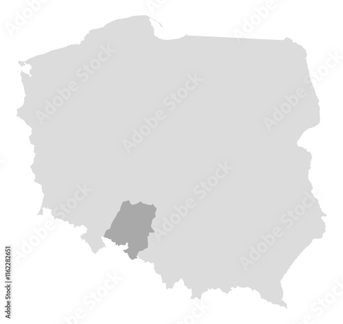 Location of Opole in Poland
grey colour. photo