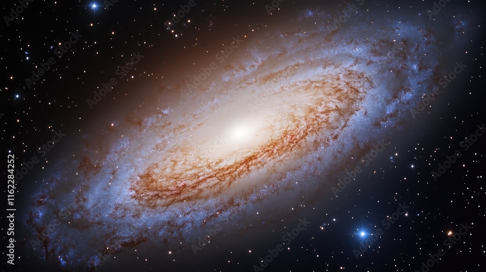 Fototapeta premium A Stunning Spiral Galaxy Amidst Distant Stars