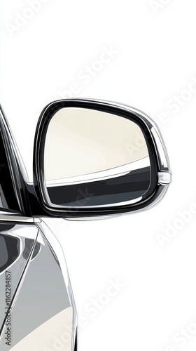 Elegant Car Side Mirror: A Detailed Illustration photo