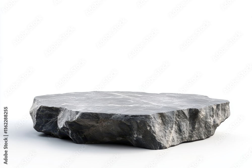Rough, gray stone platform isolated on white. (7) Rough, gray stone platform isolated on white. (7)