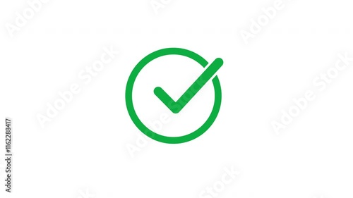 Successfully completed icon animation isolated on white background