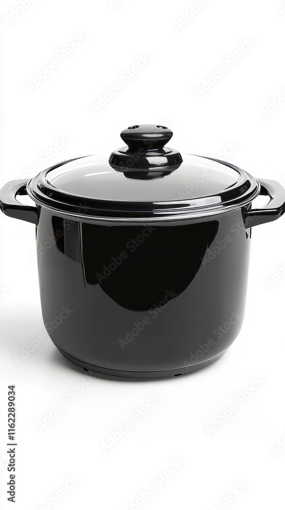 Stylish Black Cooking Pot with Glass Lid - Perfect for Home Cooking Stylish Black Cooking Pot with Glass Lid - Perfect for Home Cooking