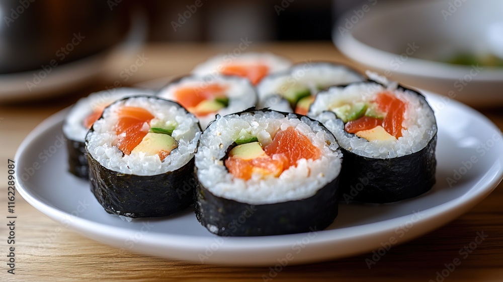 Deconstructed Sushi Rolls with Salmon, Imitation Crab Deconstructed Sushi Rolls with Salmon, Imitation Crab