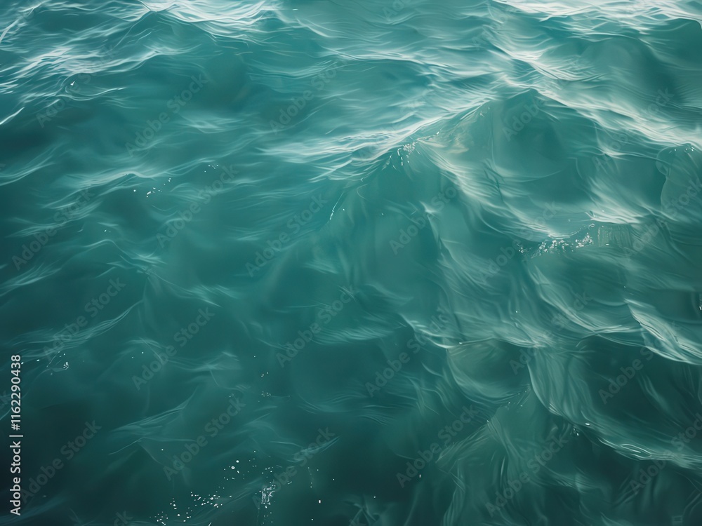Obraz premium an AI Image Generator, Calm Turquoise Ocean Waves With Gentle Ripples and Sunlit Highlights