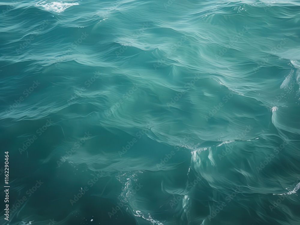 Obraz premium an AI Image Generator, Calm Turquoise Ocean Waves With Gentle Ripples and Sunlit Highlights