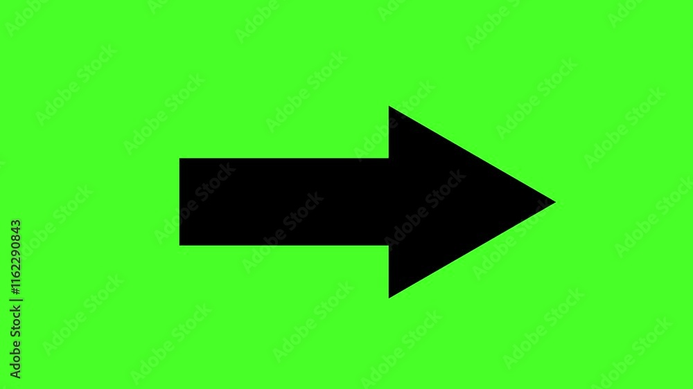 Animated arrow right black on a green screen. Moving arrow to the side. Animation 4K 30fps Animated arrow right black on a green screen. Moving arrow to the side. Animation 4K 30fps