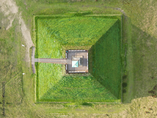 Aerial view of the pyramid of Austerlitz, The Netherlands photo