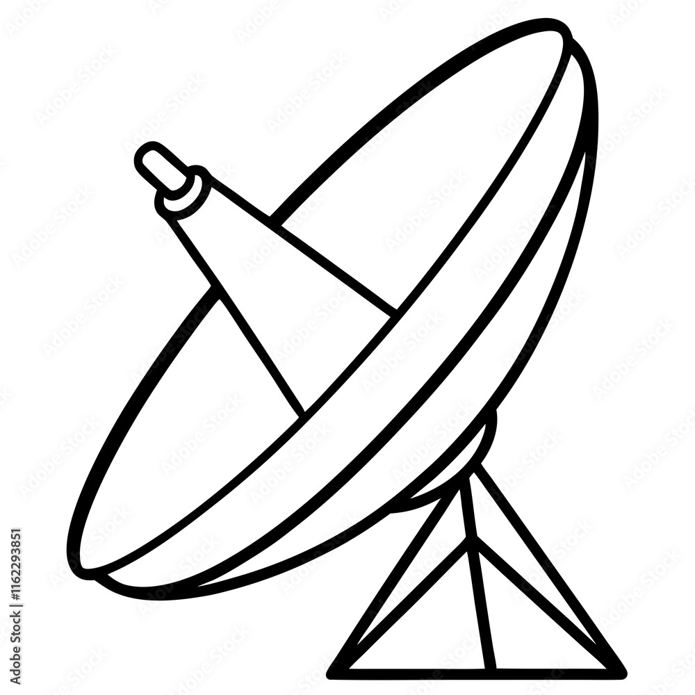 Satellite Dish Line Art Vector Satellite Dish Line Art Vector
