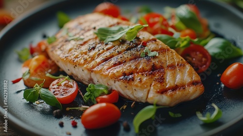 The Grilled Salmon with Tomatoes