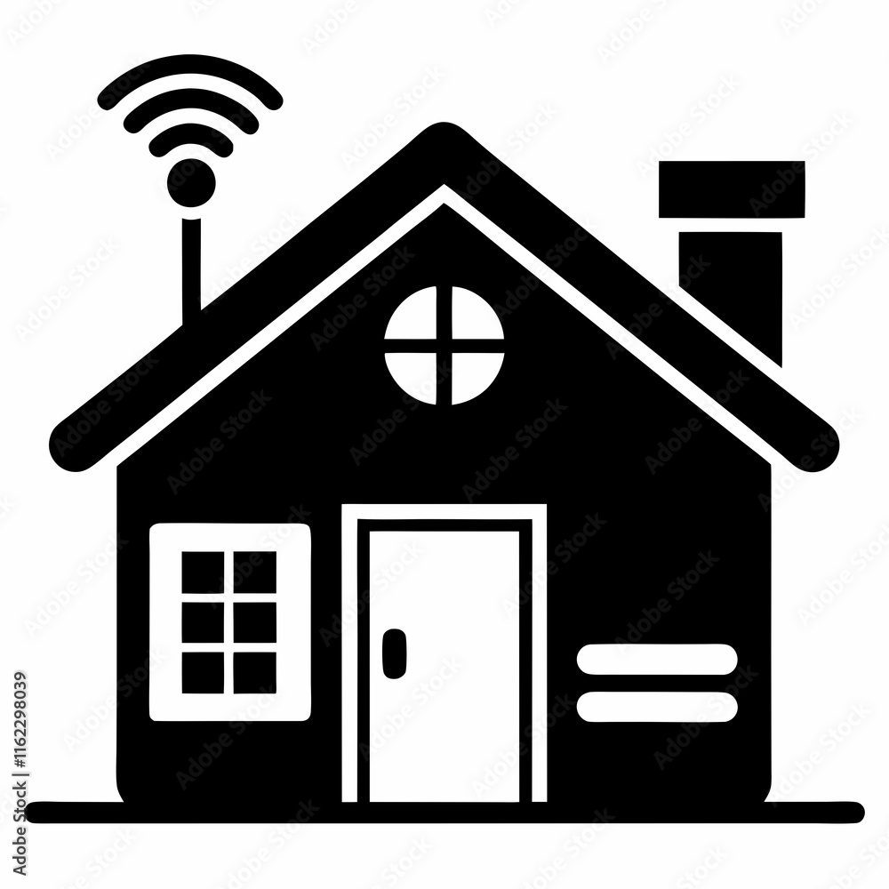 Smart Home Silhouette Vector Art Smart Home Silhouette Vector Art