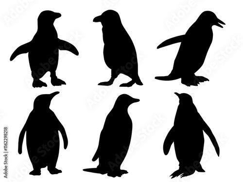 penguin silhouettes vector