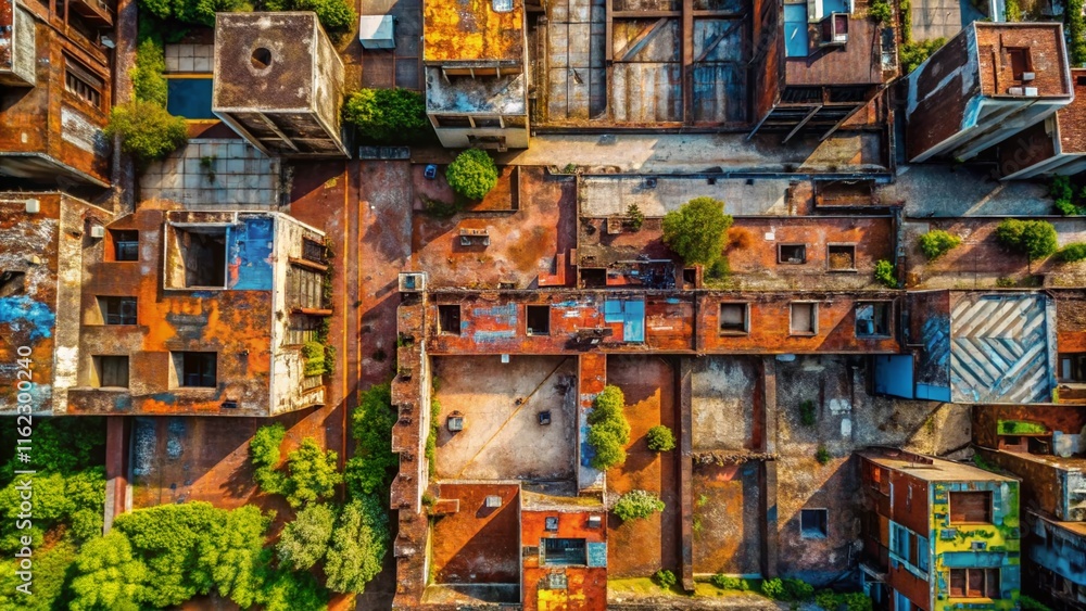 Fototapeta premium Abstract urban exploration, geometric cityscapes.