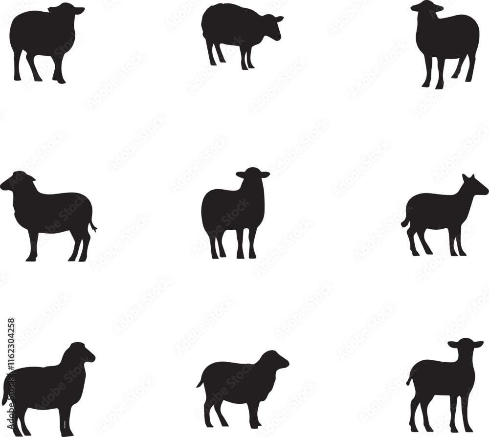 Fototapeta premium Vector silhouette of Sheep