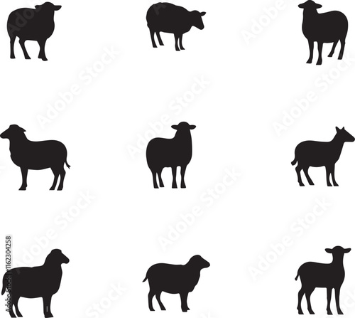 Vector silhouette of Sheep