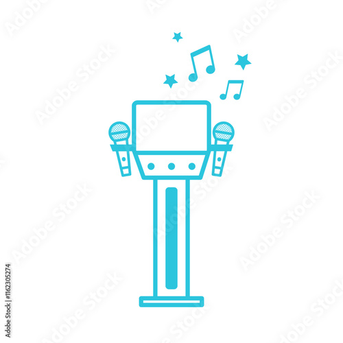 Karaoke for Couples, Friends, and Families icon. Iisolated on white background. Blue icon set.
