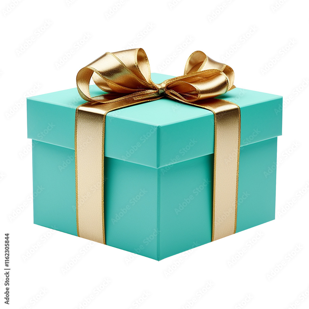 Obraz premium Elegant gift box with ribbon isolated on transparent background png