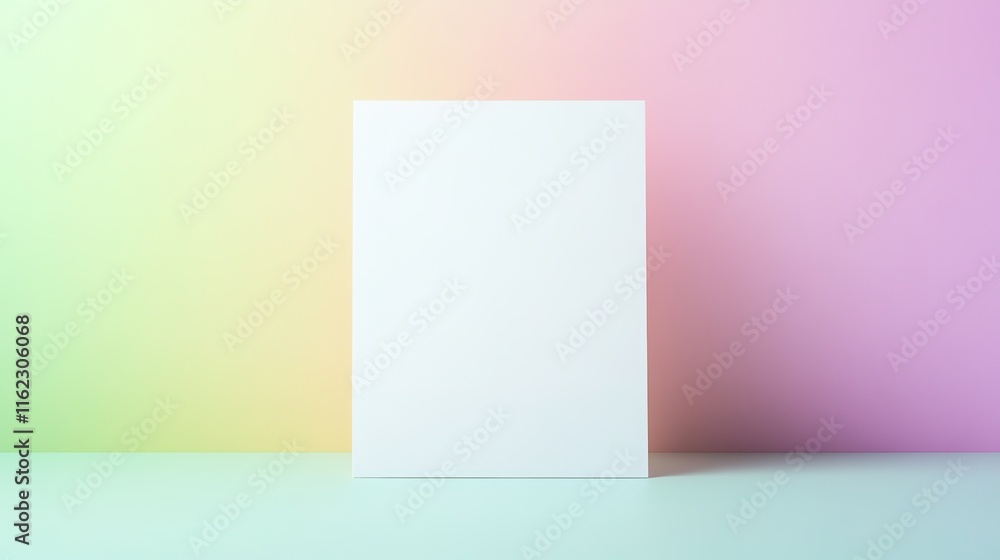 Naklejka premium minimal easter invitation featuring delicate bunny outlines on crisp white card placed on soft pastel background